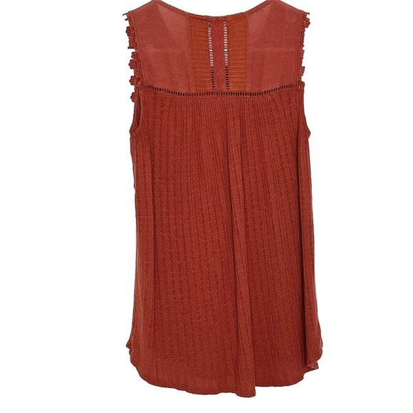 Lucky Brand Babydoll Top sz XS Linen Blend Embroidered Lace Y2K - Picture 3 of 6